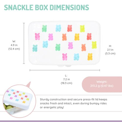 melii Snackle Box | 6-Compartment Divided Snack Container, BPA-Free Food Storage with Removable Dividers for School, Travel & On-the-Go Snacking (Gummy Bears) - color: Gummy Bears