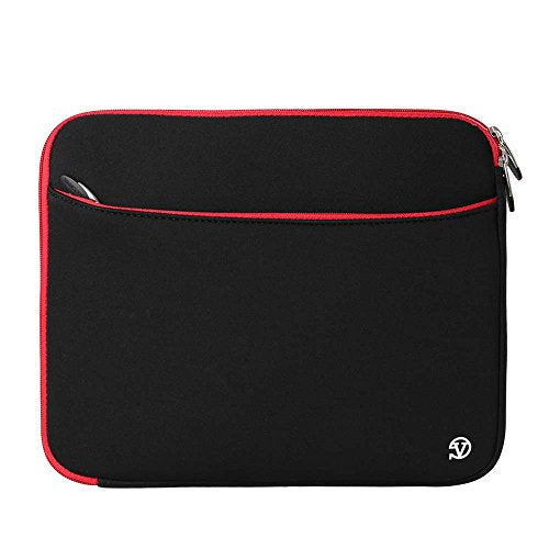 Padded Black Red 12 11.6-inch Laptop Sleeve for HP Chromebook, Elite, EliteBook, Envy, ProBook, Stream 11.6 to 12-inch - color: Black Red