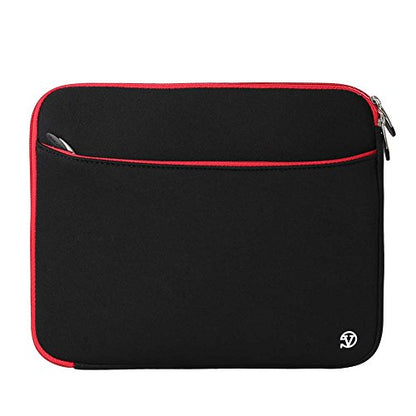 Padded Black Red 12 11.6-inch Laptop Sleeve for HP Chromebook, Elite, EliteBook, Envy, ProBook, Stream 11.6 to 12-inch - color: Black Red
