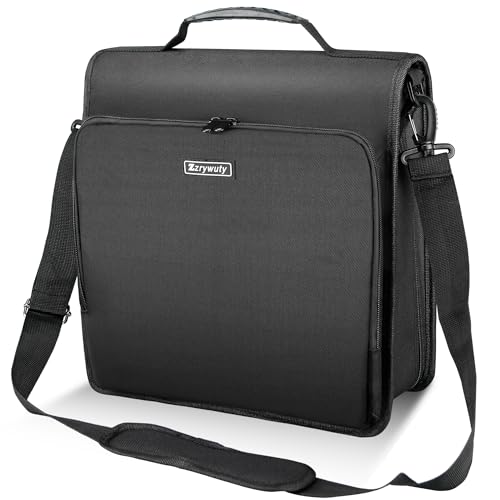 Zzrywuty Zipper Binder, 3 Inch 3-Ring Binder with Zipper, Expanding Folders and Shoulder Straps & Handles, 3" O-Rings with Multiple Pockets（for 13" MacBook and Tablet） for Middle School- Black