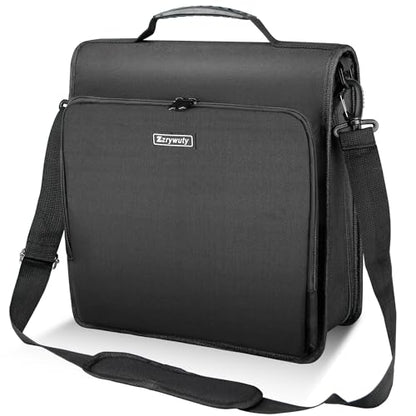 Zzrywuty Zipper Binder, 3 Inch 3-Ring Binder with Zipper, Expanding Folders and Shoulder Straps & Handles, 3" O-Rings with Multiple Pockets（for 13" MacBook and Tablet） for Middle School- Black