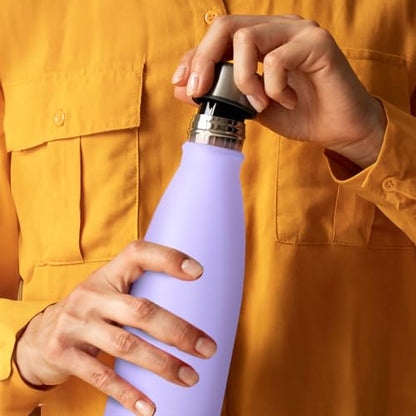 Mont-Clair Stainless Steel Water Bottle, Vacuum insulated - BPA Free, 12h Hot & 24h Cold Drinks, Metal Water Bottle 17 oz Leakproof, Ideal for Adult, Kids, Running - Lilac - color: Lilac, style: 17 Ounces