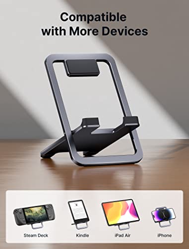 JSAUX Universal Tablet Stand, Portable Foldable Tablet Holder for Desk Compatible with iPad mini/Air, Samsung Galaxy Tab, Kindle Fire, Steam Deck, Switch 2, ROG Ally, iPhone and Other Tablets-Gray - color: Gray