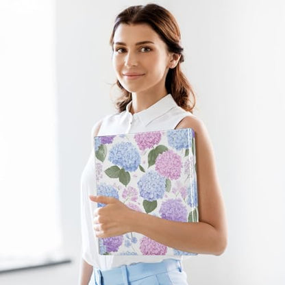 3 Ring Binder 1.5 Inch Binders Hydrangea Flowers Binder Organizer Fashion View Binders with 2 Pockets for Home School Office Supplies 1 Pack - size: one sizex1