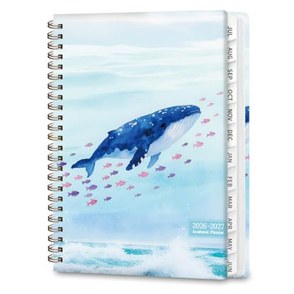 Planner 2026-2027, Weekly and Monthly Academic Year Calendar Planner, July 2026 - June 2027, Daily Agenda Book for Office School Supplies, A5(6.3'' x 8.5'') - color: 2607-Whale, size: 6.3"x8.5"(Jul 2026-Jun 2027)