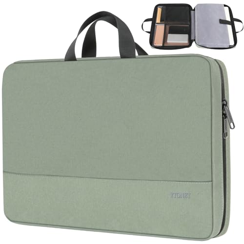 Ytonet Laptop Sleeve 16 inch, 15-15.6 Inch Laptop Cover Case with Handle | Computer Cases Compatible with Lenovo HP Dell Asus, Laptop Bag for Travel, Office, Meetings, Daily Use, Slim, Avocado Green - color: Avocado Green, size: 16 inch