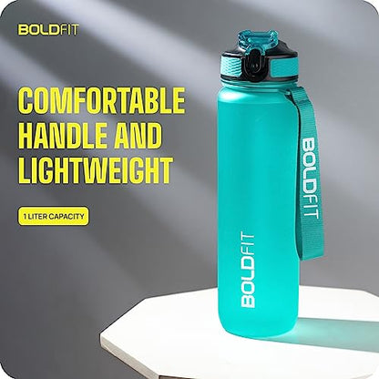 Boldfit Sipper Bottle for Adults - Water Bottle with Motivational Time Markers for Kids, School Boys, Girls, Sports Water Bottles for Gym with Measurement BPA Free Water Bottles Mint Green