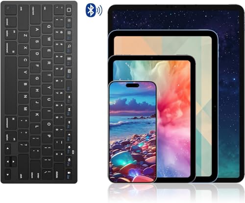 OMOTON Bluetooth Keyboard Compatible with iPad A16 11th 10th Generation, iPad 10.2 (9th/8th/7th), iPad Pro 13/12.9/11 inch, iPad Air/Mini, iPhone and More iOS Devices, Black - color: Black