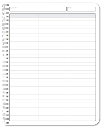 BookFactory 3 Column Log Book, Wire-O, 100 Pages | Columnar Notebook Format, 8.5'' x 11'' - Made in USA - size: 3 Column, style: Wire-O