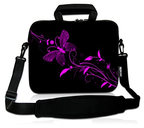 RICHEN 10 inch Messenger Bag Carrying Case Sleeve with Handle Accessory Pocket Fits 7 to 10-Inch Laptop/Notebook/ebooks/Kids Pad (7-10.2 inch, Nice Butterfly) - color: Nice Butterfly, size: 7-10.2 inch
