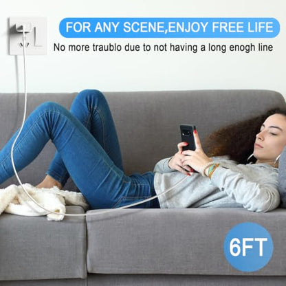 iPhone 17 16 15 Charger, USB C Charger, 4Pack Fast Wall Charging with Cable | USB-C Chargers Block (4-Pack 6 ft Cable Included) for iPhone 17/16/15/15 Pro/15 Pro Max/iPad Pro/AirPods Samsung & More - size: Single Port 4 Pack