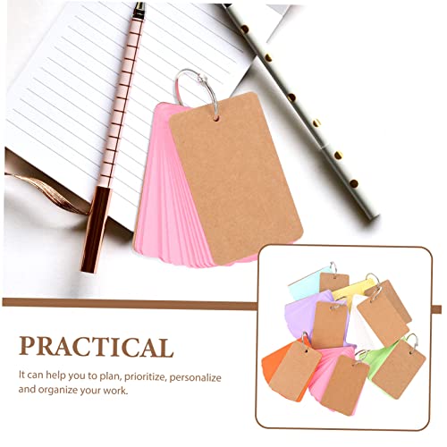GANAZONO 7Sets Flash Cards DIY Blank Study Cards with Binder Rings for Writing Note Taking Vocabulary and Creative Ideas Portable Note Pads for Students and Travelers