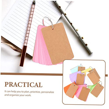 GANAZONO 7Sets Flash Cards DIY Blank Study Cards with Binder Rings for Writing Note Taking Vocabulary and Creative Ideas Portable Note Pads for Students and Travelers