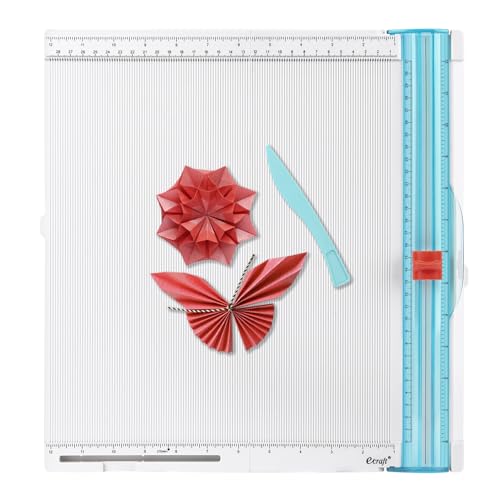 Ecraft 12 x 12inch Paper Trimmer Cutter Score Board, Scoring Tool with Paper Folding, for Making Scrapbooking, Cards, Envelope, Coupons and Photo - color: Ivory