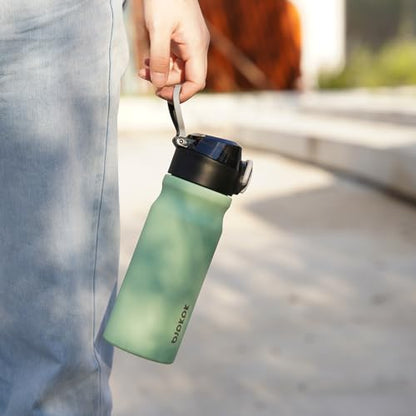 BJPKPK Water Bottle with Straw 18oz Insulated Water Bottles Reusable Stainless Steel Metal Thermal Flask with Leak Proof Lockable Lid and Carry Handle,Iceberg - color: A-Iceberg, size: 18 Ounces