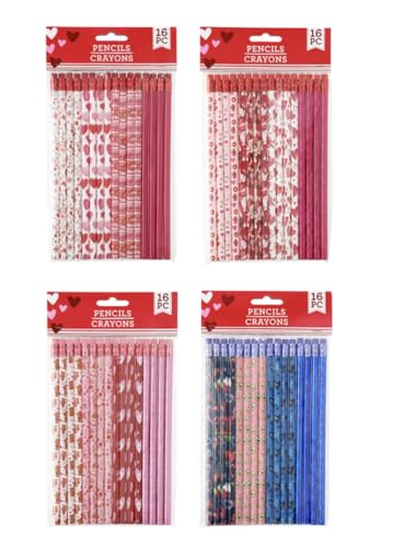 Valentine Themed Wooden No.2 Pencils, 12-ct. Packs (3 Packs of 12 Pencils)