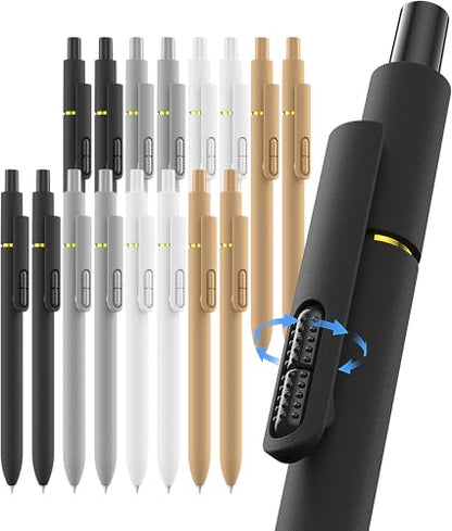 inkipen- 16 Pack Pens, Gel pens Black Ink, Fine Point(0.5mm),Quick-Drying Smooth Writing,School and Office Supplies （black, white） - color: black-white-16PCS