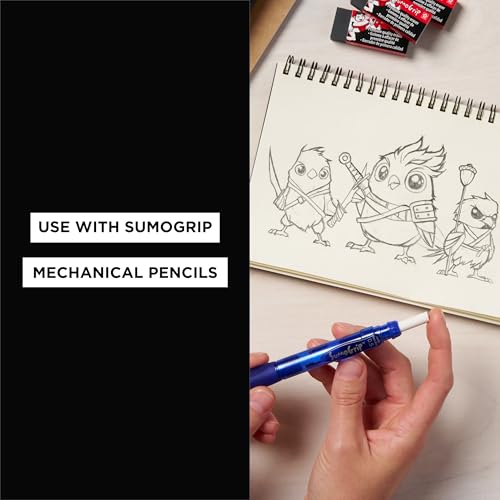 SAKURA SumoGrip Mechanical Pencil Eraser Refill - Eraser Refills for 0.5 mm, 0.7 mm, and 0.9 mm Mechanical Pencils - 3 Eraser Refills (Pack of 2) - size: 1 Count (Pack of 6)