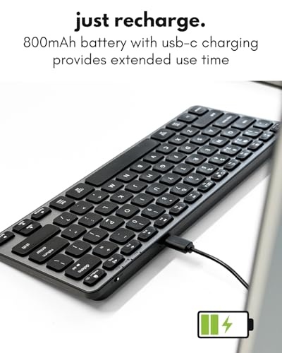 Macally Wireless Bluetooth Keyboard for Mac - Premium Multi Device Connectivity - Compatible Apple Keyboard for MacBook Pro/Air, iMac, Mac mini, iPad, Laptop, and PC - color: Space Gray