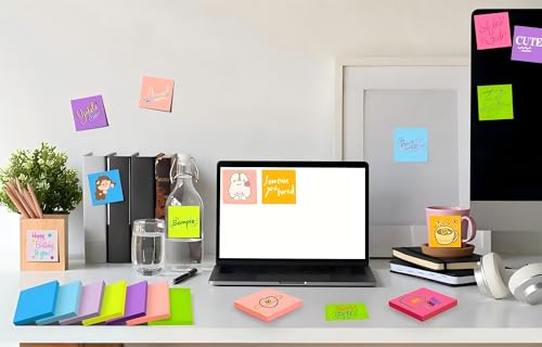 24 Pads Sticky Notes 3x3,Self-Stick Mini Notepad 100 Sheet/Pad Total 2400 Sheets, Office Supplies Vibrant Bright 12-Colors (Bright 3x3 12 Colors) - color: Bright 3x3 12 Colors