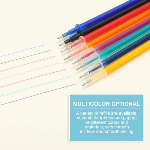 PATIKIL 24 Pcs Erasable Gel Pens Refills, 0.5mm Heat Erasable Pens Refills for Fabric Disappearing Ink Fabric Marking Pen for Sewing Quilting Writing, Gold Ink - color: Gold