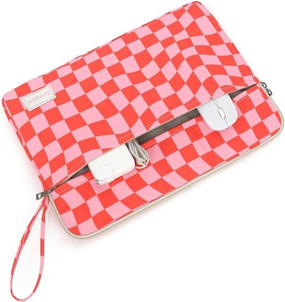 Laptop Sleeve Carrying Case Bag with Handle and Pocket for MacBook Air 13,iPad Pro 13 inch and 12.5 inch-13.5 inch Laptop Computer (Grid) - color: Grid With Strap, size: 12.5 inch-13.5 inch
