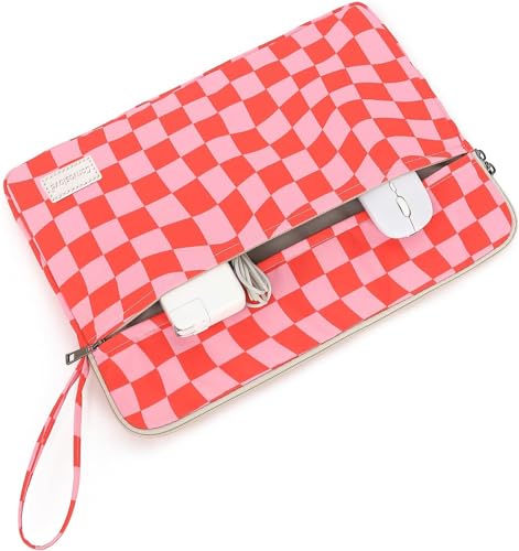 Laptop Sleeve Carrying Case Bag with Handle and Pocket for MacBook Pro 14 inch and 14 inch-14.4 inch HP, Lenovo, Dell, ASUS, Acer Notebook Computer (Grid) - color: Grid With Strap, size: 14 inch