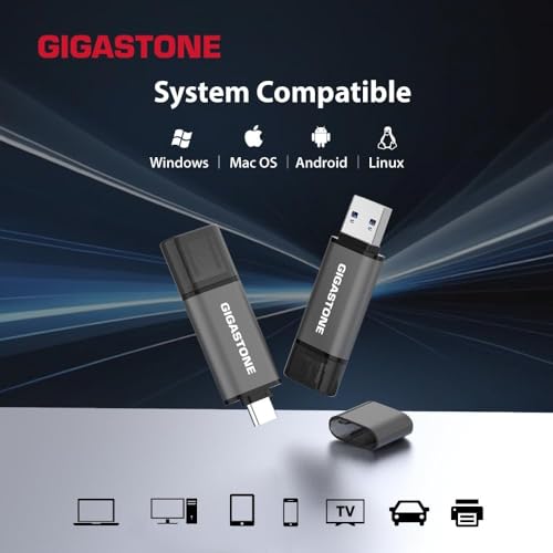GIGASTONE 16GB Dual USB Flash Drive 5-Pack, USB 3.2 Gen 1, 2-in-1 USB C+A, Speed Up to 100MB/s, Head Cap Design Thumb Drive, Plug & Play for Smartphone/PC/Mac/TV/Car Audio, USB 2.0/3.0/3.1 Compatible - size: 16GB Dual Flash Drive 3.2 5-Pack