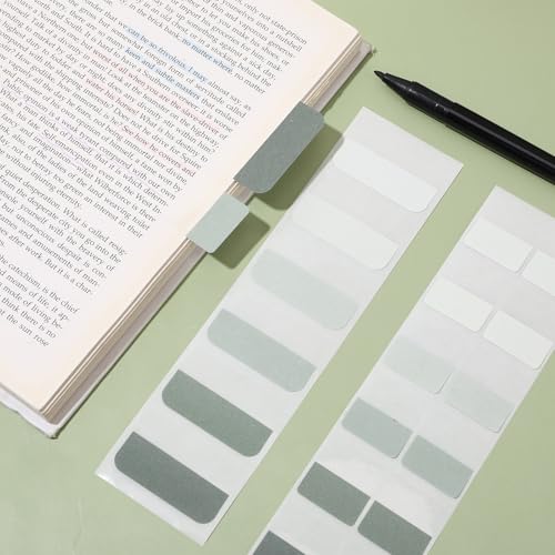 300 Pcs Sticky Index Book Tabs Bible Tabs Gradient Repositionable Page Tab Labels for Notebooks File Classification(Sage Green) - color: Sage Green