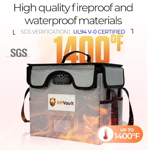 End of Life Organization System - Fireproof Storage Box for Important Documents - Estate Planning Tool with Pre-labeled File Organizer Folders | All-in-one Solution - Rated Up to 1200°F