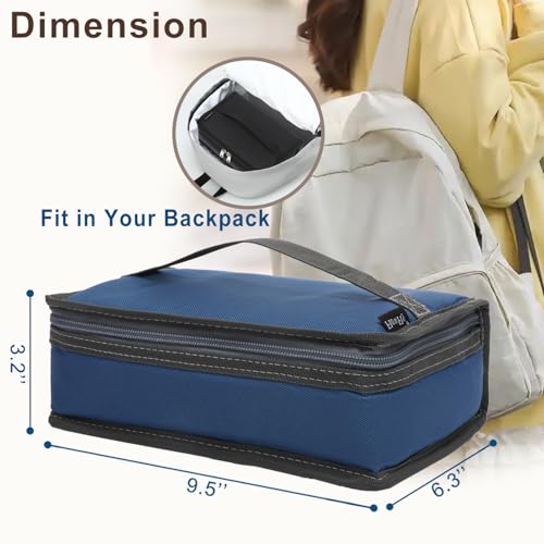 FlowFly Small Insulated Lunch box Portable Soft Bag Mini Cooler Thermal Meal Tote Kit with Handle for Work & School, Cyan - color: Cyan
