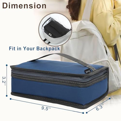 FlowFly Small Insulated Lunch box Portable Soft Bag Mini Cooler Thermal Meal Tote Kit with Handle for Work & School, Cyan - color: Cyan