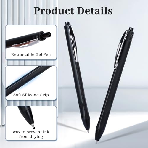 100 Pack Ballpoint Pens Bulk,1.0 mm Medium Point with Black Ink | Retractable, No Smear, No Bleed, Quick Dry Smooth Writing Click Pens for Studying, Journaling, Office and Everyday Use - color: Black-100pieces