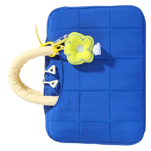 Artistic Florals Design Laptop Sleeve Reinforced Corners Spillproof Fabric Protective Case for Students Professional Padded Tablets Case with Flowers - color: Blue