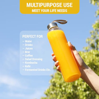 novelinks 27 OZ Plastic Water Bottles Reusable Water Bottles with Airtight Juice Bottle with Stainless Steel Lids for Eco-Friendly Travel Drinks and Beverages,8 Pack