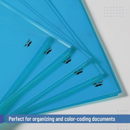 Mr. Pen- Plastic Folders with Pockets and Prongs, 5 Pack, Letter Size | Pocket Folders, Folders with Prongs, File Folders with Fasteners, 2 Pocket Folder, Folder with Pockets - color: Blue, size: 5 Pack
