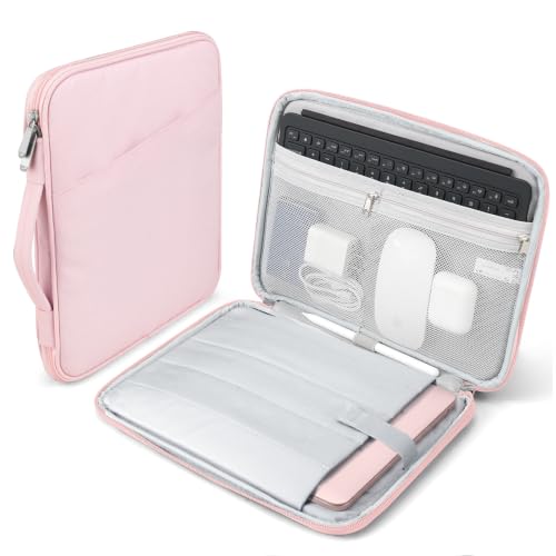 TiMOVO Laptop Sleeve for MacBook Neo 13" 2026 A18 Pro, Pink | Shockproof Protective Bag with Pockets & Handle, Fits MacBook Neo 13" 2026 Model A3404 A18 Pro Chip - color: Pink, size: 13.3 Inch
