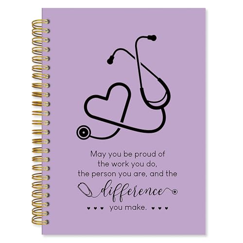 Fewgb Purple Nurse Spiral Notebook Gifts, RN Appreciation Thank You Gifts for Nurses Week Hardcover Lined Notebooks Journal for Office Work, Nursing School Student Future Nurse Notebook A5 5.5x8.3 - color: nurse-purple