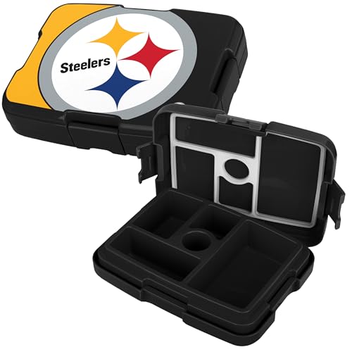 FOCO NFL Unisex-Adult Officially Licensed 2-Tone Big Logo Team Color Football Leak Proof 5 Compartment Bento Lunch Box - Pittsburgh Steelers - color: Pittsburgh Steelers