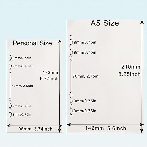 Toplive A5 Refill Paper, [3 Pack] 100GSM Thick 6 Hole Filler Inserts - 135 Sheets (270 Pages) for 6 Ring Binder Journal Notebook, Blank/Line/Squared - style: 3Pack Blank+Line+Grided