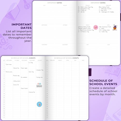 Clever Fox Teacher Planner, School & Homeschool Book, B5 Size Purple | Undated, 7x10, lay-flat binding, heavy-duty hardcover, teacher lesson weekly & daily planner, homeschool supplies - color: Purple, size: Smaller than A4 (7″ x 10″)