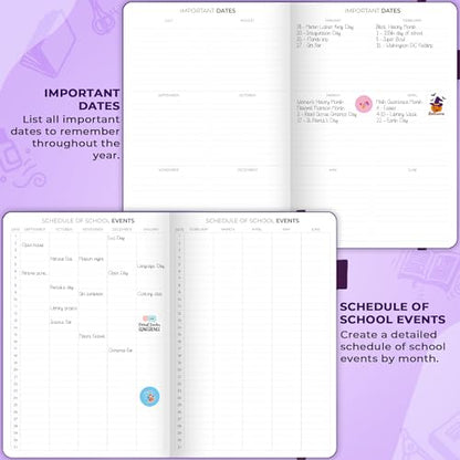 Clever Fox Teacher Planner, School & Homeschool Book, B5 Size Purple | Undated, 7x10, lay-flat binding, heavy-duty hardcover, teacher lesson weekly & daily planner, homeschool supplies - color: Purple, size: Smaller than A4 (7″ x 10″)