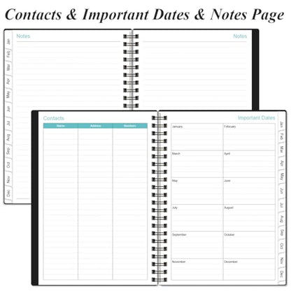 Daily Planner 2026 Full Page Per Day- 2026 Daily & Monthly Planner from January 2026 to December 2026, Day Planner 2026 with 12 Months Tabs, 6.4" x 8,5", Black - color: Black, size: 6.4" x 8.5"