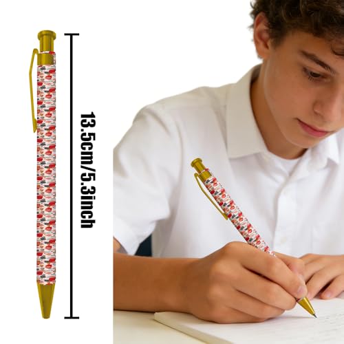 Ballpoint Pen 4Pcs Click Black Ink Metal Retractable 1.0 mm Medium Ballpoint Pens Quick Dry for Office School (Colorful graffiti) - color: Colorful graffiti