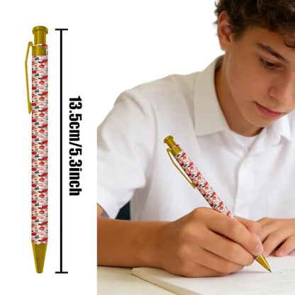 Ballpoint Pen 4Pcs Click Black Ink Metal Retractable 1.0 mm Medium Ballpoint Pens Quick Dry for Office School (Colorful graffiti) - color: Colorful graffiti