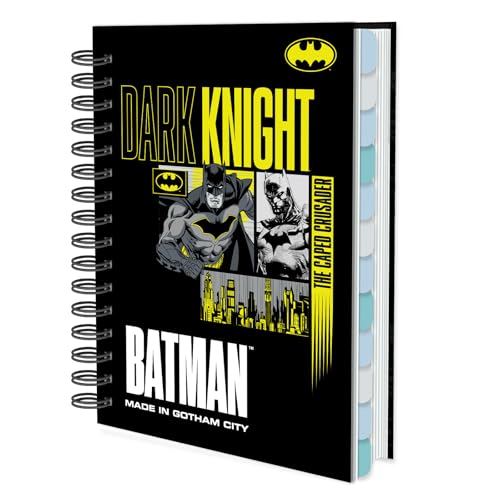 Batman Academic Planner, Superhero Weekly Monthly Daily Agenda, DC Custom Date Organizer for Time Management, Spiral Bound Notebook with Colorful Tabs,Datebooks for Student, Adult(Black Gold) - color: Black Gold