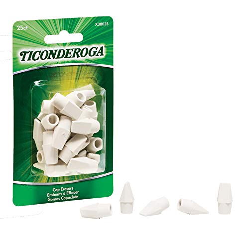 Ticonderoga 웨지 캡 지우개, 화이트, 25개