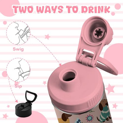 Dachshund Gifts for Women Girls, 18oz Dachshunds Water Bottle with 2 Lids (Spout and Straw Lid), Insulated Stainless Steel Wiener Dog Tumbler Cup, Puppy Lover Gift for Dackel Owner Dog Mom - color: Dachshund
