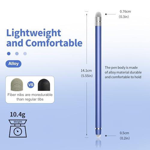 10 Pack Stylus Pen for Touchscreen,Stylus Pen for iPad | 2-in-1 High Precision,Sensitive Stylus,Suitable for iPad/ iPhone/Android Tablets,Compatible with Touch Screens Devices - color: Black*2/White*2/Silver*2/Blue*2/Rose Gold*2