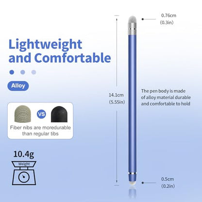 Stylus Pen for Touchscreen,2-in-1 High Sensitivity Stylus | Suitable for iPad/iPhone/Android Tablets,Compatible with Touch Screen Devices(3 Stylus-Silver/Blue/Rose Gold) - color: Silver/Blue/Rose Gold
